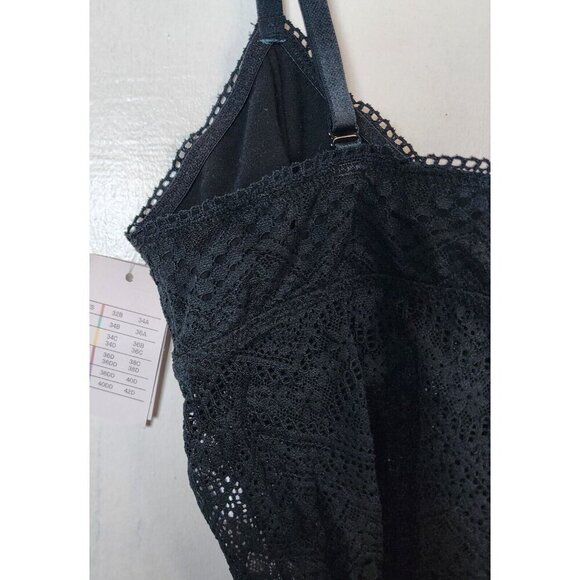 New Auden Women's Black Long Line Bralette Lightly Line Adjustable Straps Size S - Picture 4 of 5